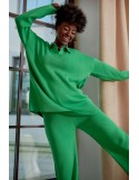 Set dama tricotat cu pantaloni largi, verde 222217 - Magazin online - Boutique